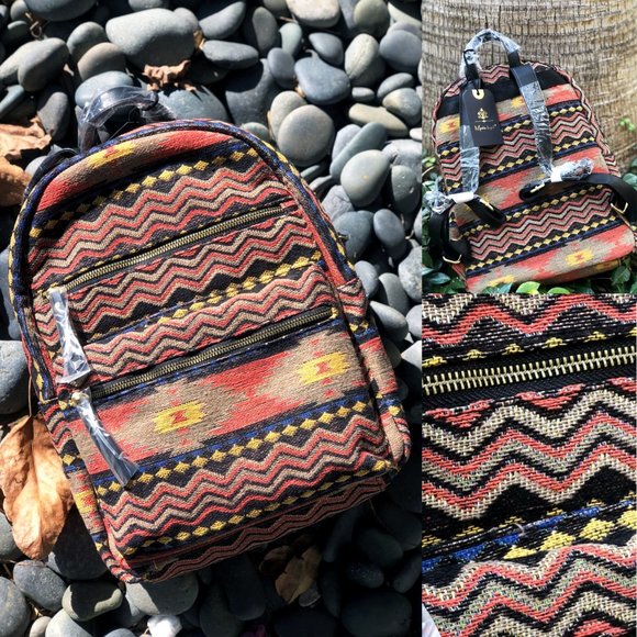 NEW Moda Luxe Tribal Ethnic Aztec Geometric Boho Gypsy Travel Backpacks Book Bag - Picture 11 of 11